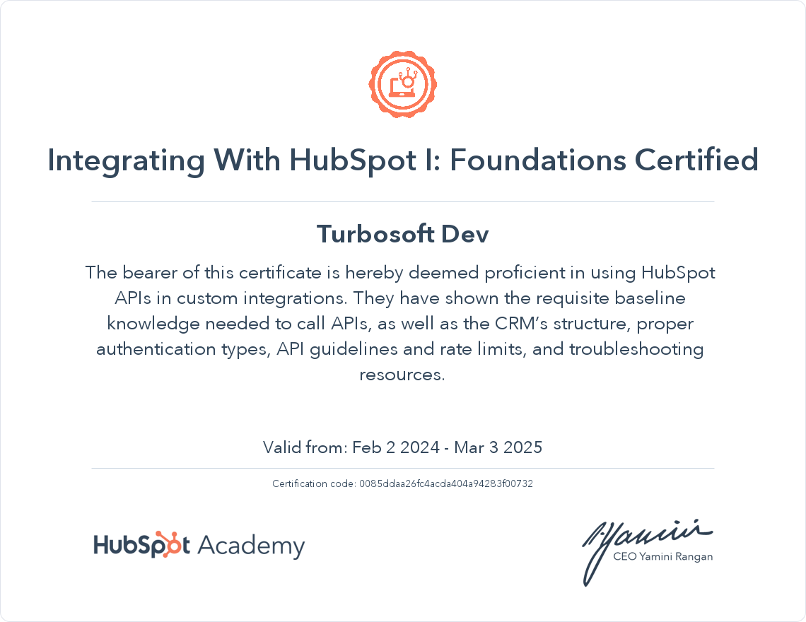 Integrating With HubSpot I Foundations